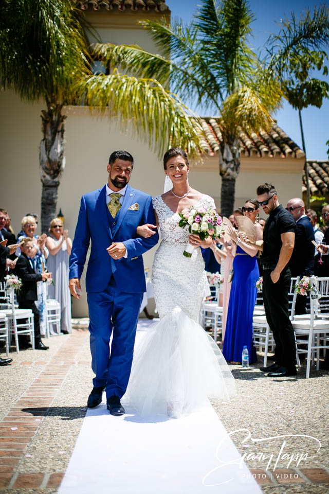 Bride and groom recessional at the Villa AFrica Wedding venue