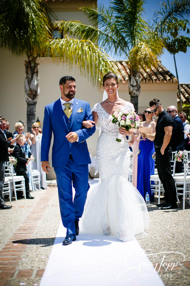 Bride and groom recessional at the Villa AFrica Wedding venue