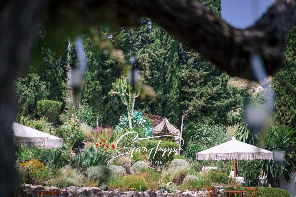 Finca Santa Fe Wedding Photographer | Coin, Andalucia 15 Wedding ceremony area at the Finca Santa Fe wedding venue