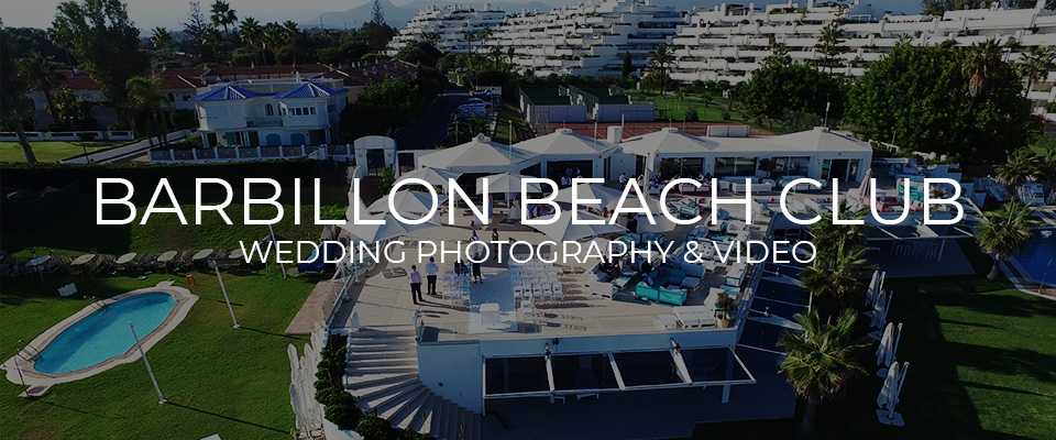 Barbillon Marbella Beach Club Wedding Photographer 1 Aerial view of the Barbillon Marbella Beach Club wedding venue